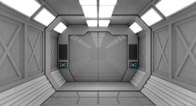 Sci Fi Corridor Low-poly 3D model