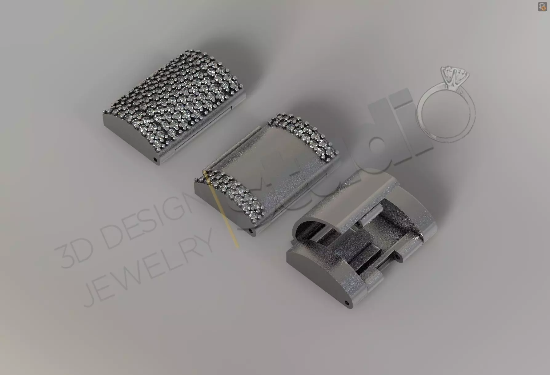 Chain lock clasp  for Cuban Link size 2 3d model 3D print model_0