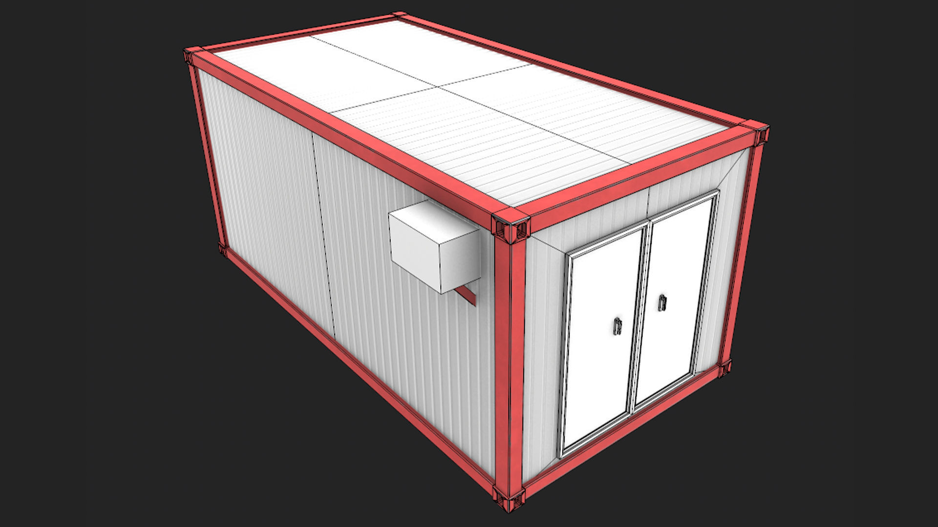 Office Container 03 Low-poly 3D model_9