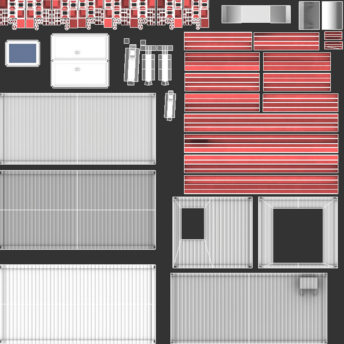 Office Container 03 Low-poly 3D model_8