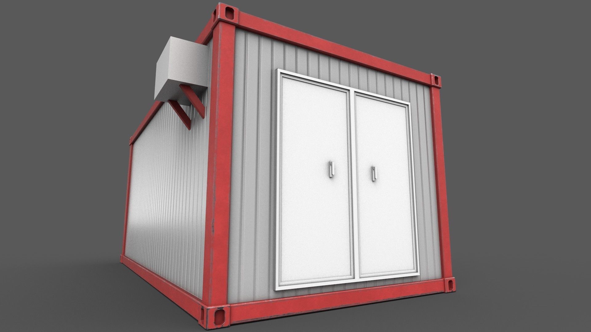 Office Container 03 Low-poly 3D model_2