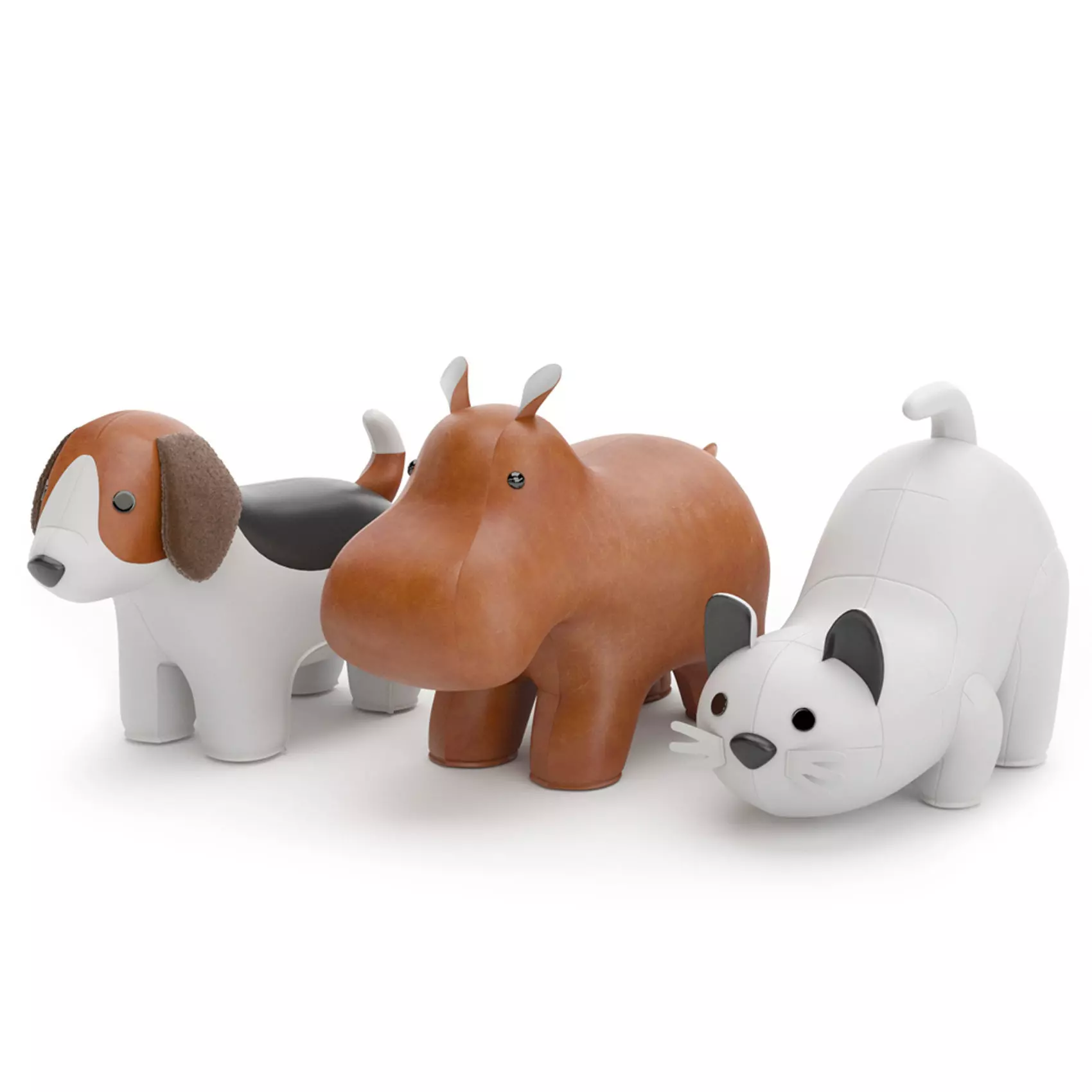 Beagle Hippo Cat white  3D model_0