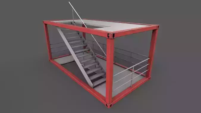 Stairs Container Low-poly 3D model