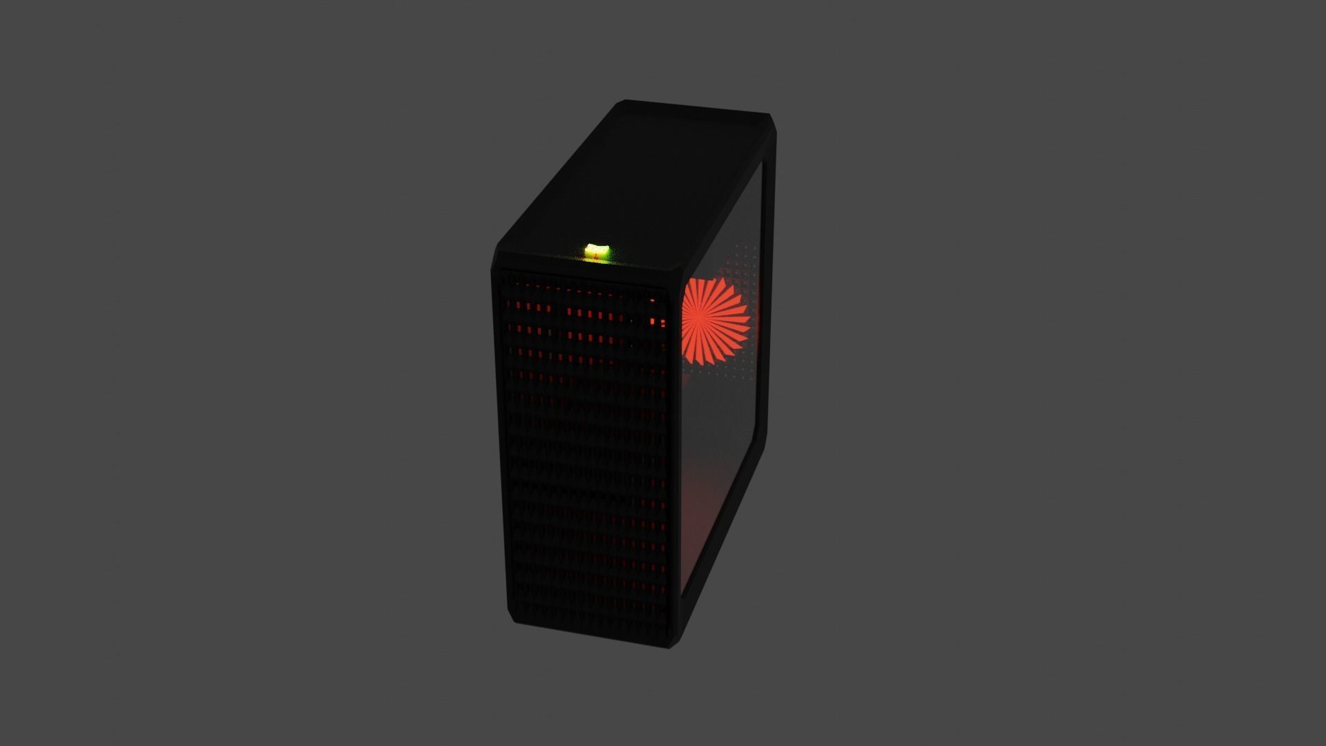 Pc made in Blender Low-poly 3D model_1