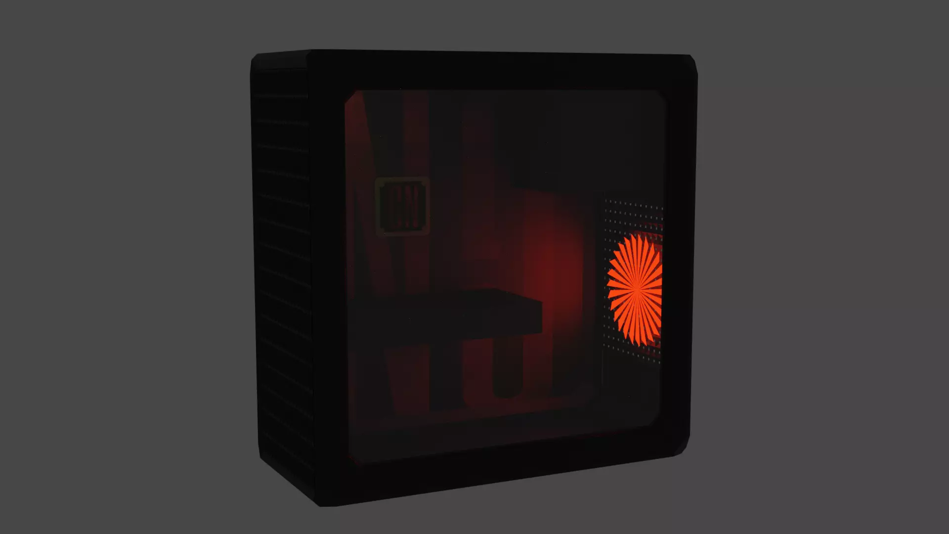 Pc made in Blender Low-poly 3D model_0
