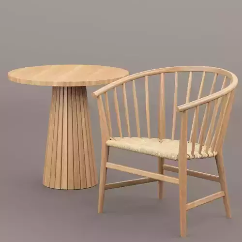 Hans Wegner chair and table set