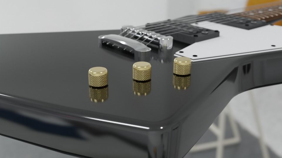 Gibson Explorer Classic Black 3D model_4