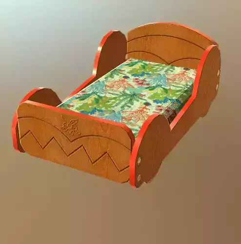 kids bed 05 Low-poly 3D model