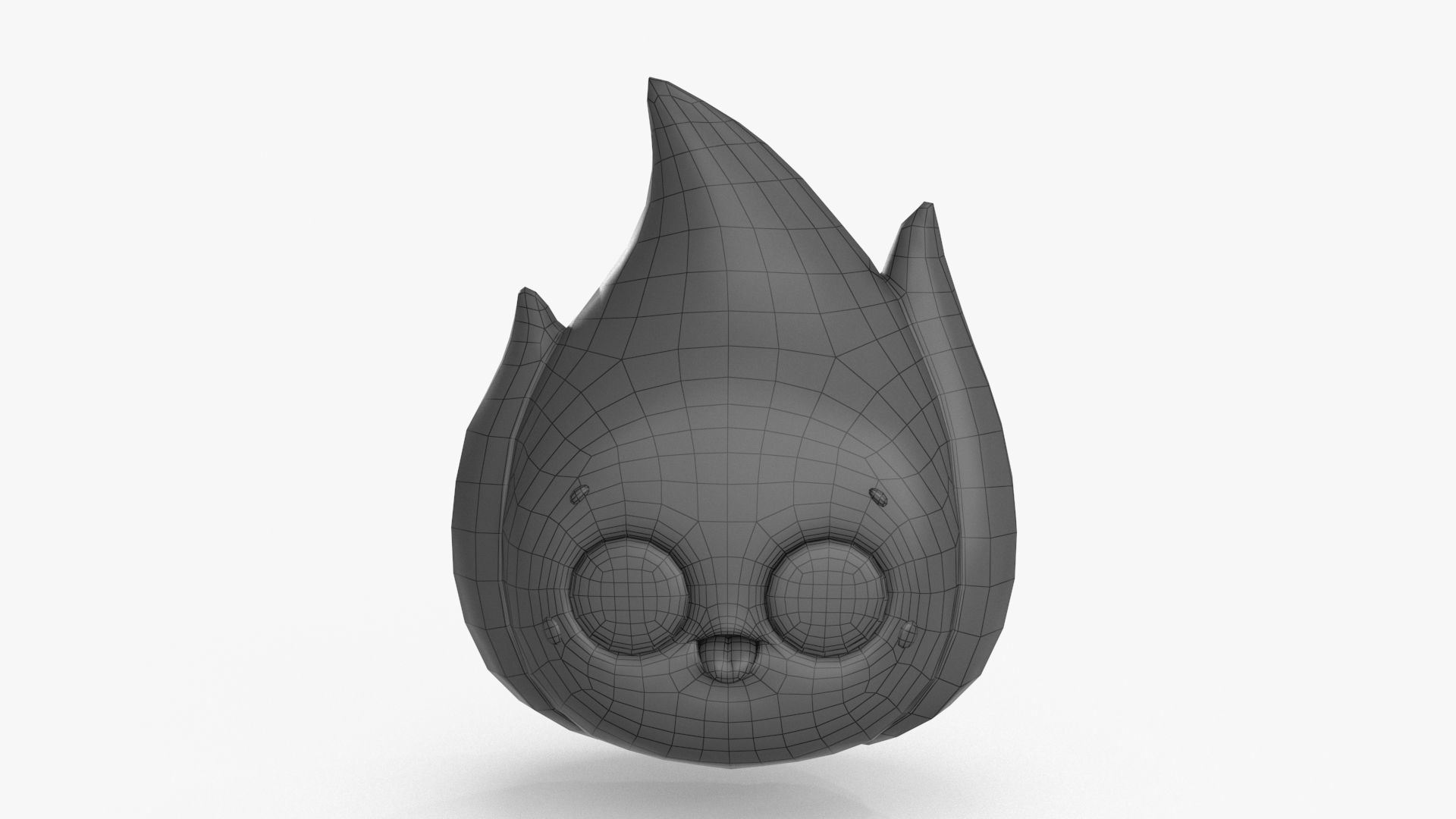 Cartoon Kawaii Flame Low-poly 3D model_17