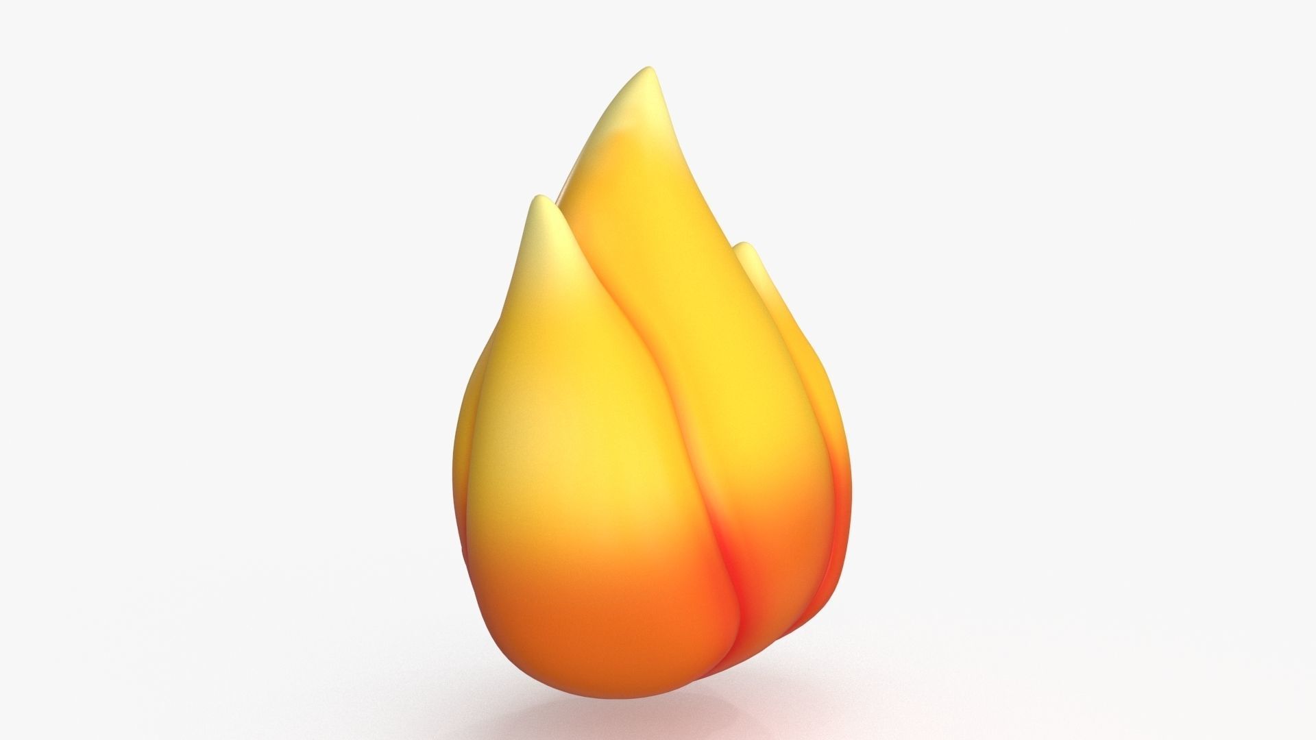 Cartoon Kawaii Flame Low-poly 3D model_10