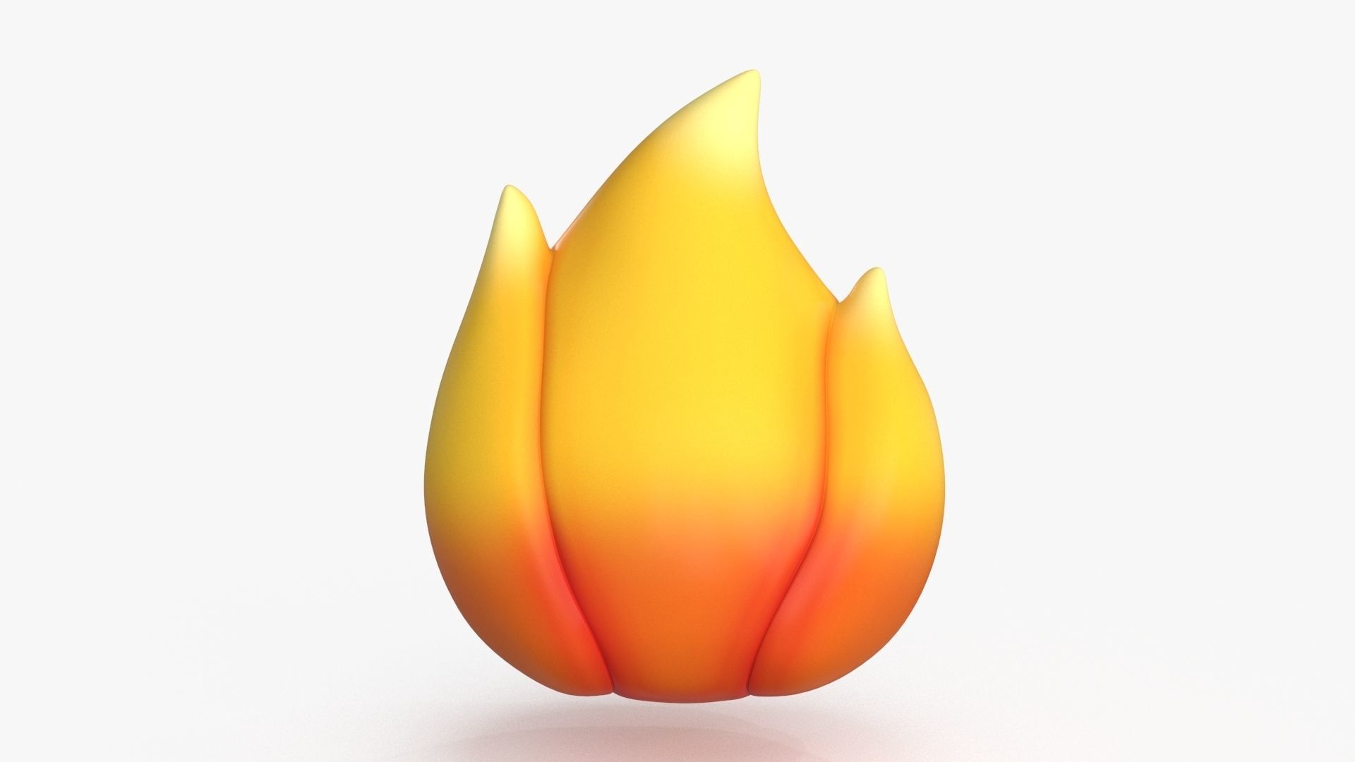 Cartoon Kawaii Flame Low-poly 3D model_8