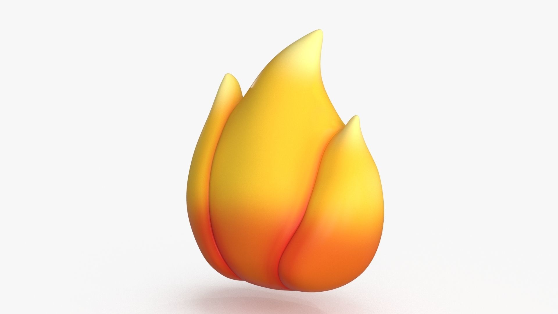 Cartoon Kawaii Flame Low-poly 3D model_7