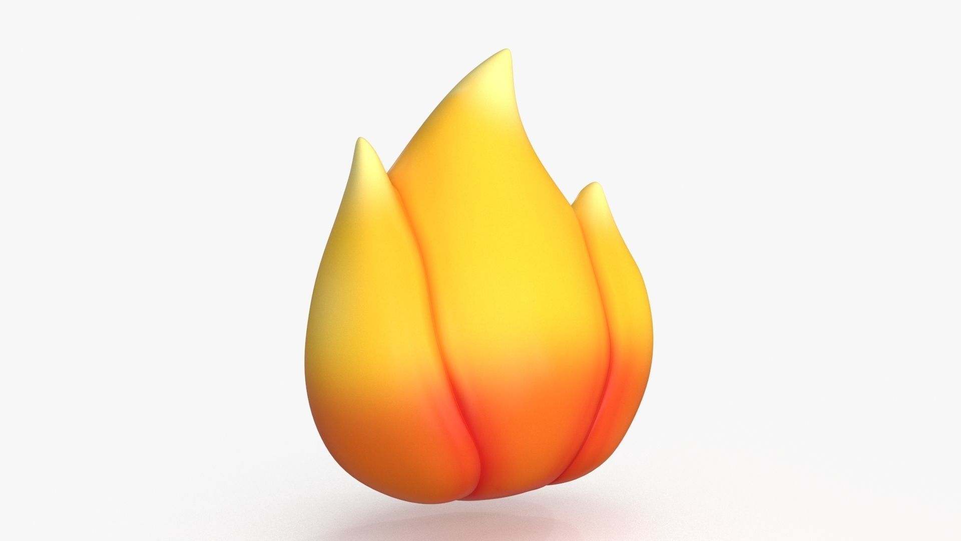 Cartoon Kawaii Flame Low-poly 3D model_9
