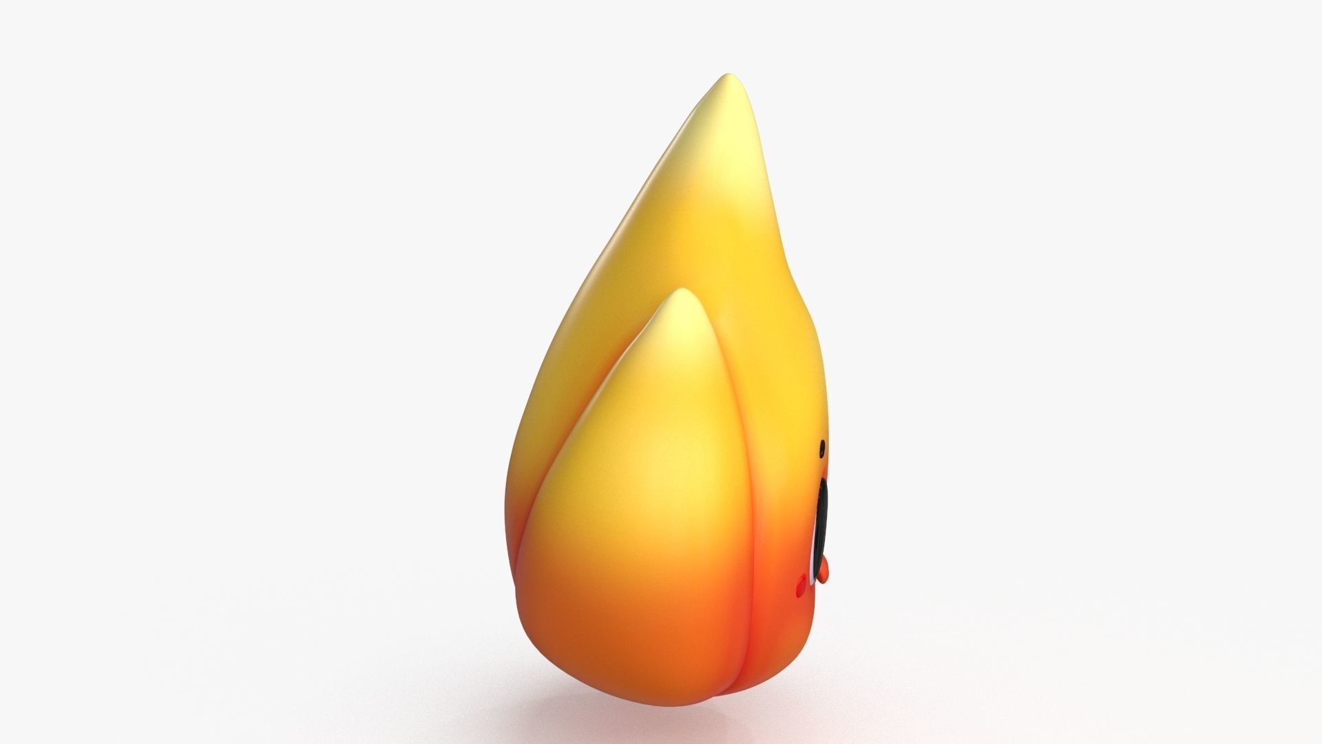 Cartoon Kawaii Flame Low-poly 3D model_5