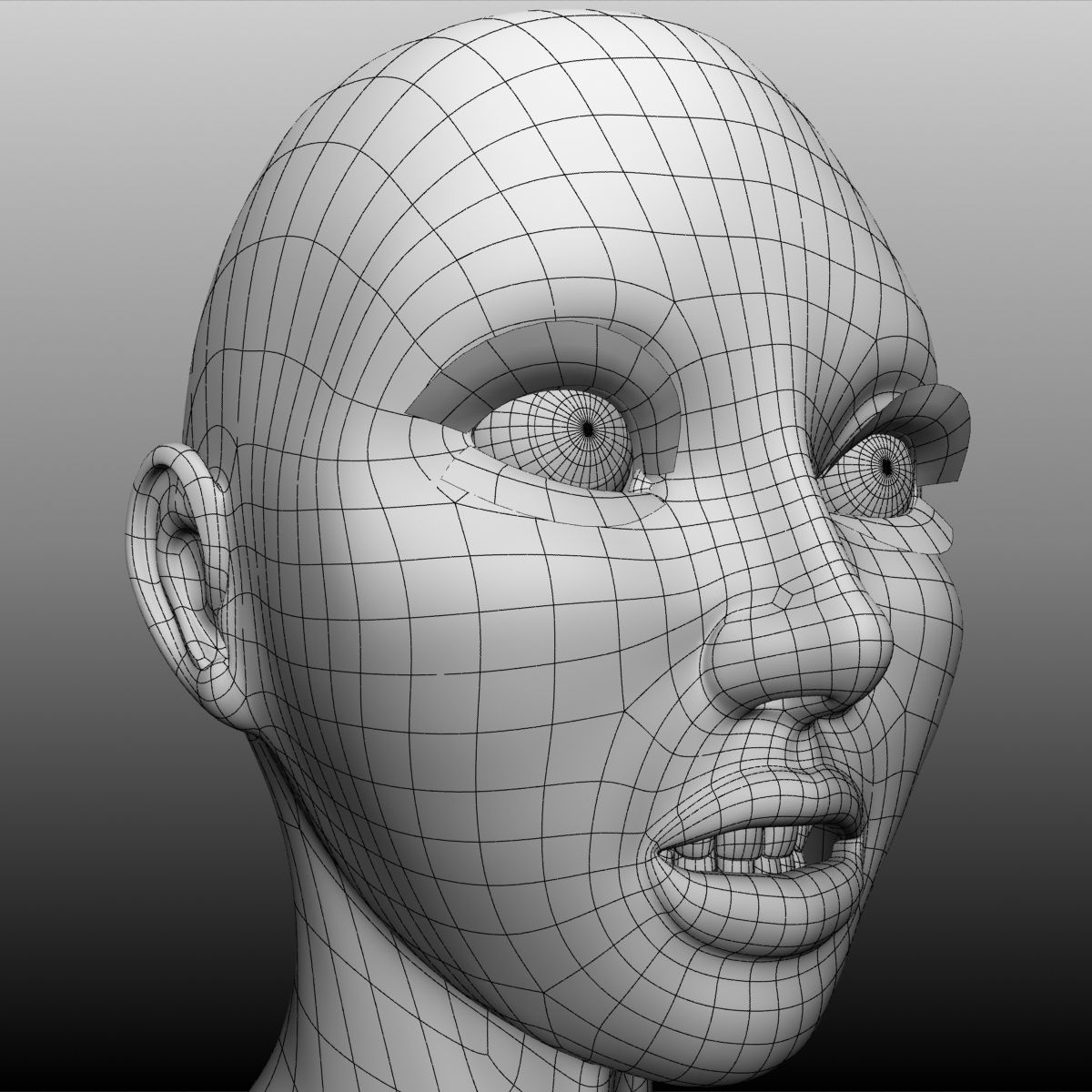 Alexa Female Base Mesh Free low-poly 3D model_12
