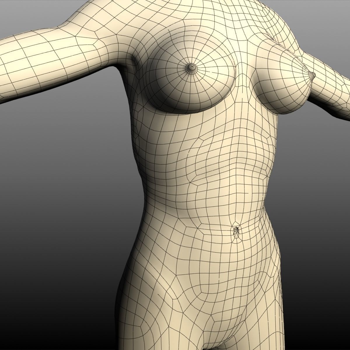 Alexa Female Base Mesh Free low-poly 3D model_13