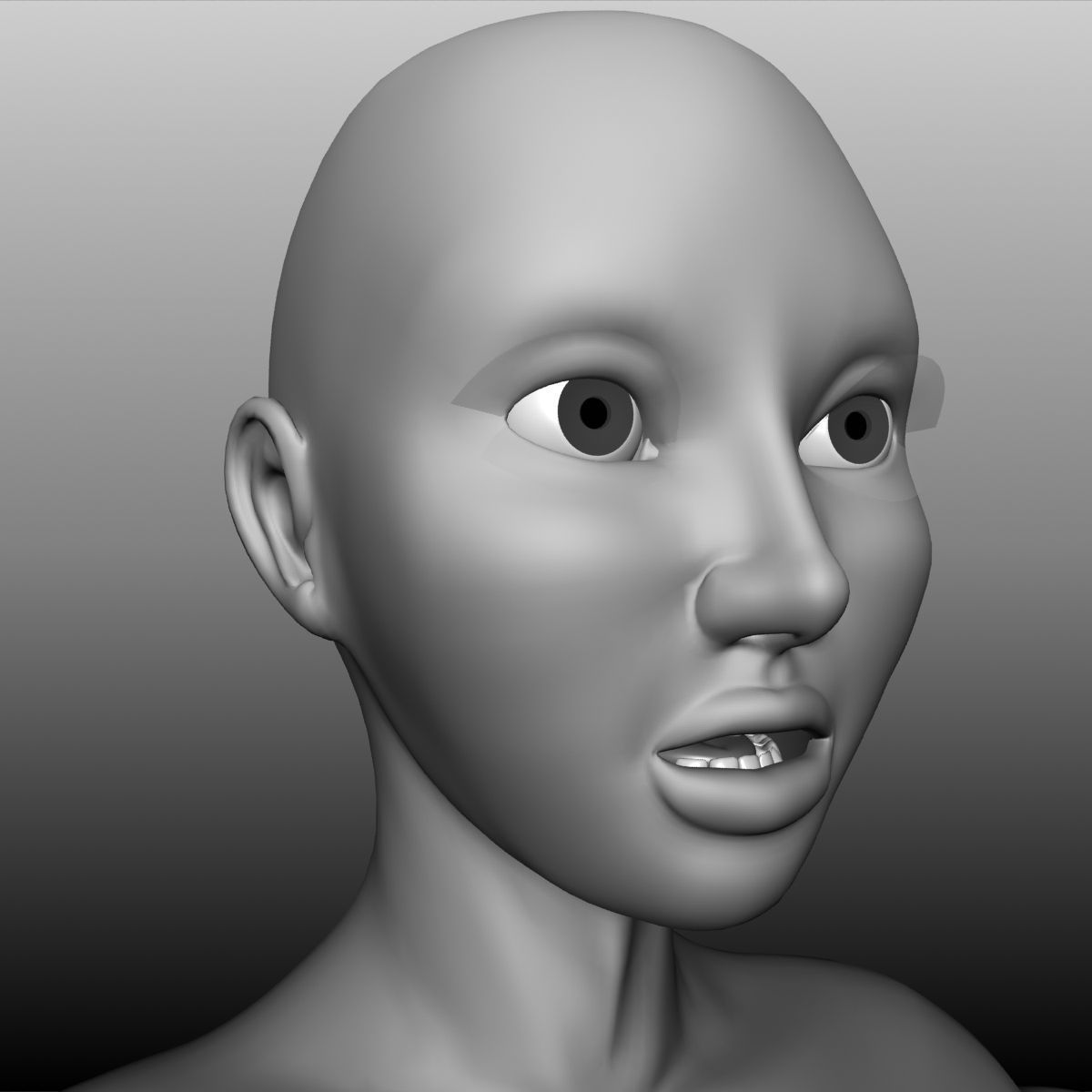Alexa Female Base Mesh Free low-poly 3D model_2