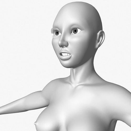 Alexa Female Base Mesh Low-poly 3D model