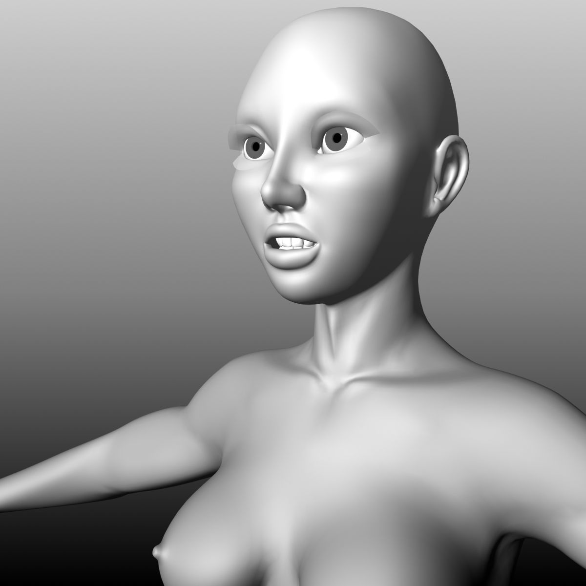 Alexa Female Base Mesh Free low-poly 3D model_4