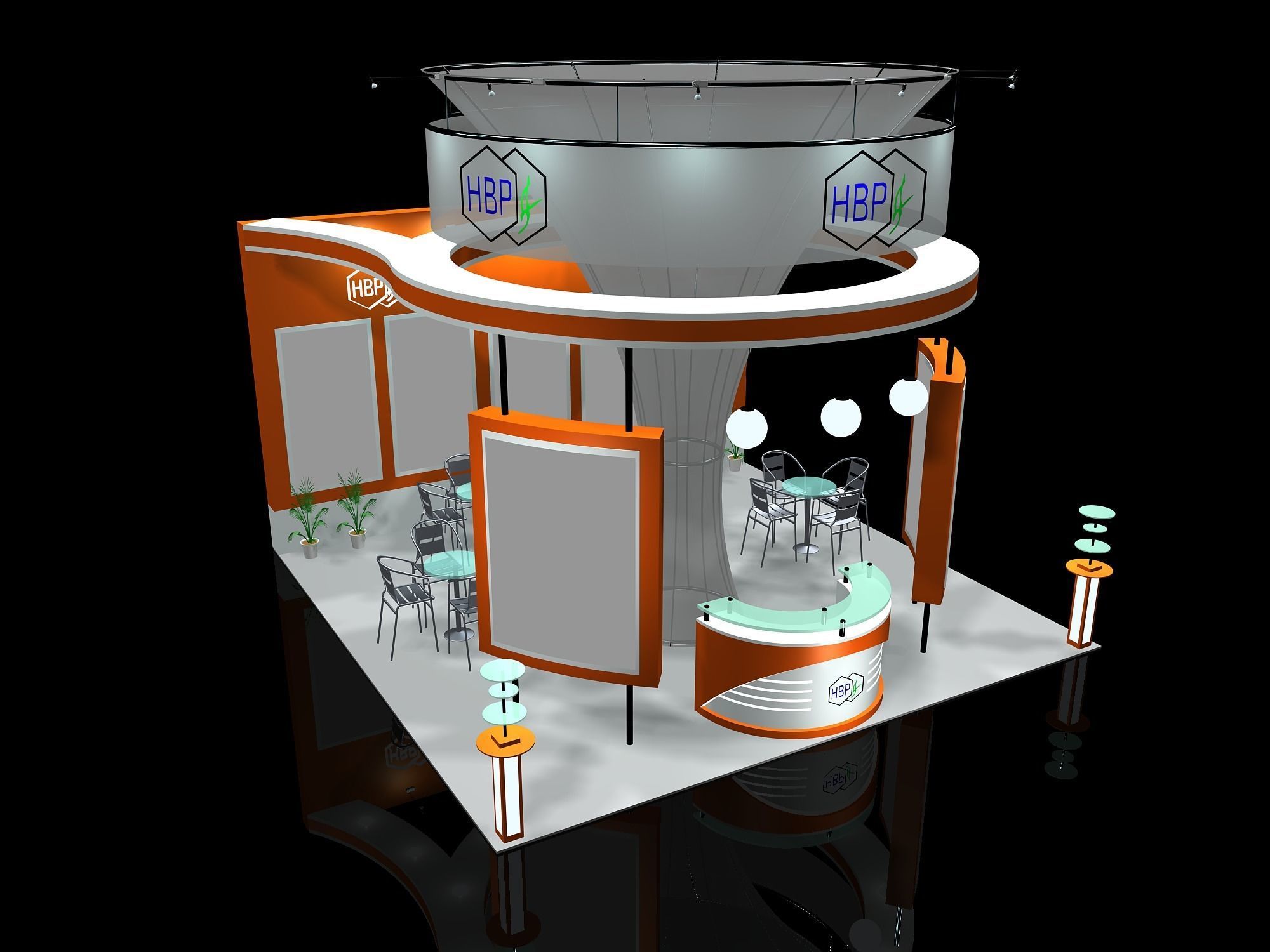 stall design 15 x 15  side open-3 Low-poly 3D model_1