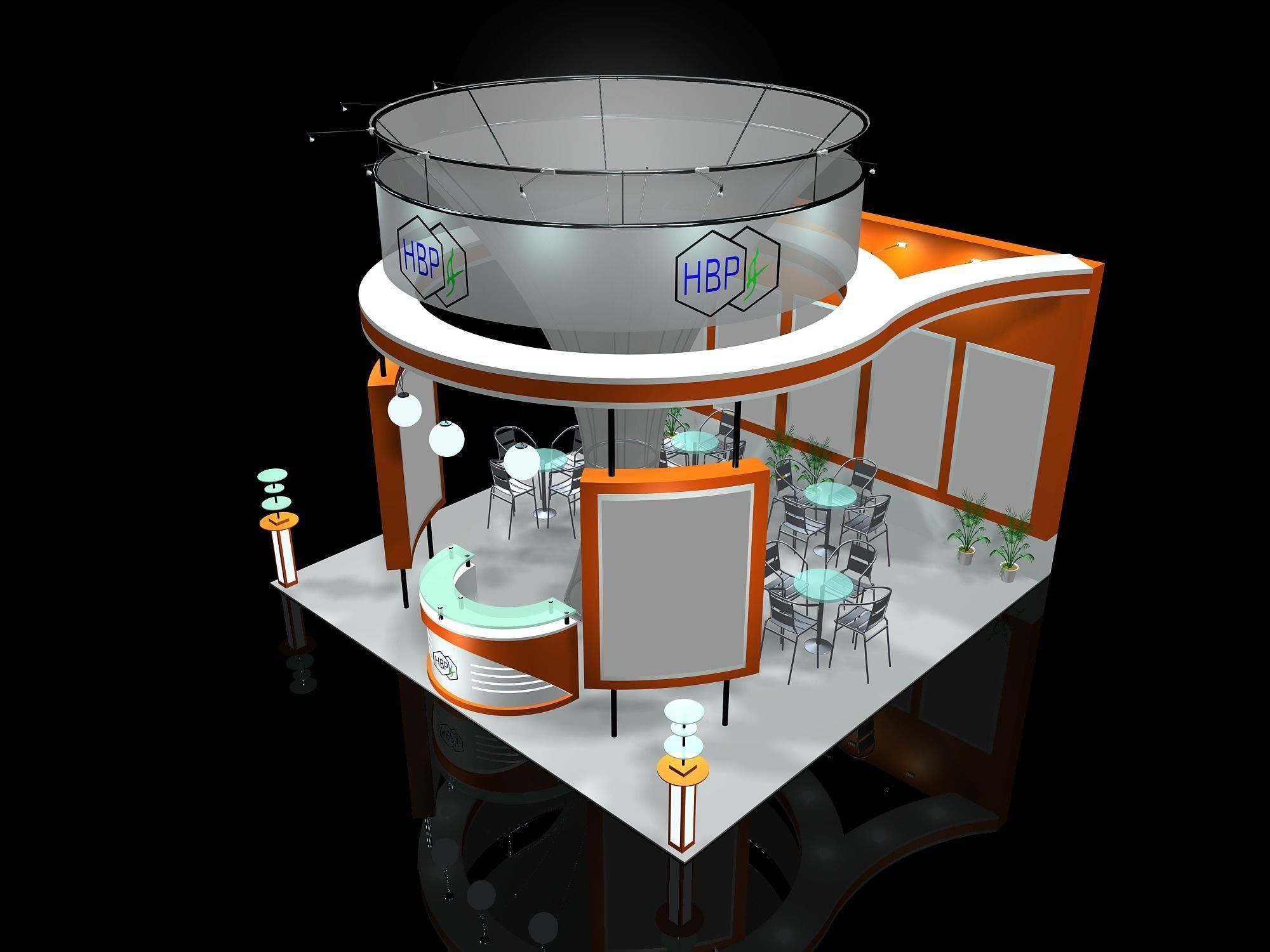 stall design 15 x 15  side open-3 Low-poly 3D model_3