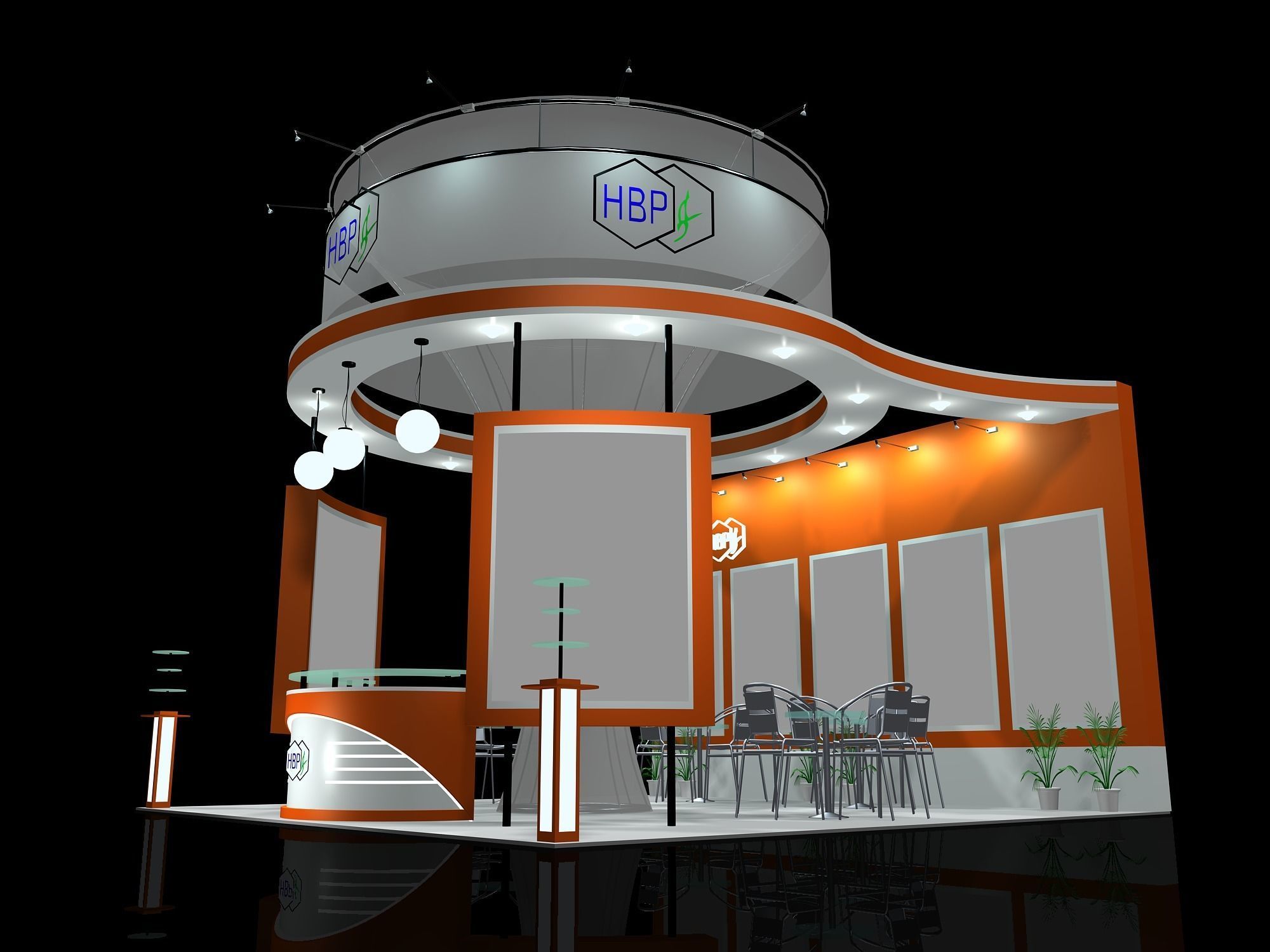 stall design 15 x 15  side open-3 Low-poly 3D model_2