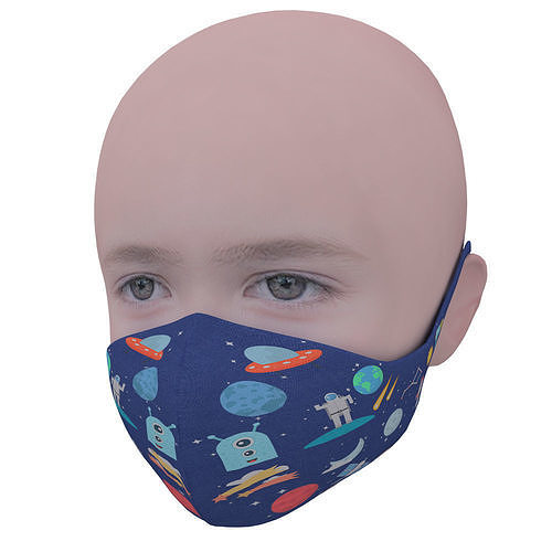Medical mask for kids Low-poly 3D model
