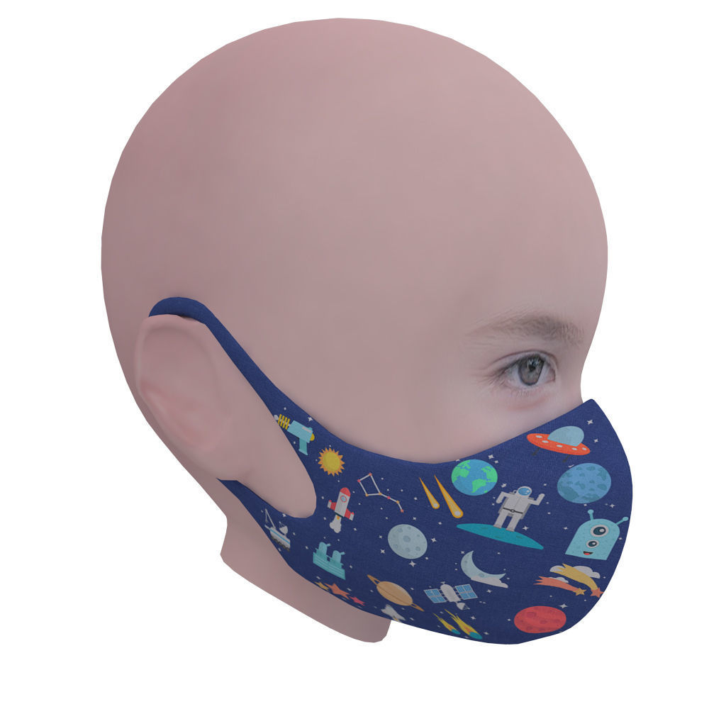 Medical mask for kids Low-poly 3D model_2