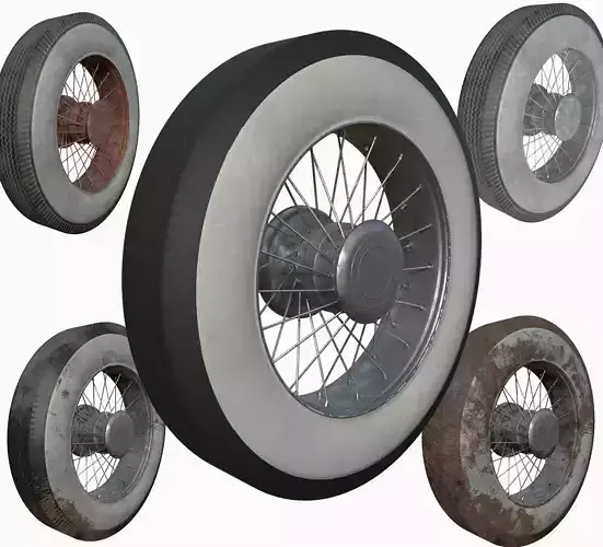 Classic Tire 4K PBR Low-poly and High Poly Game Ready VR AR Low-poly 3D model