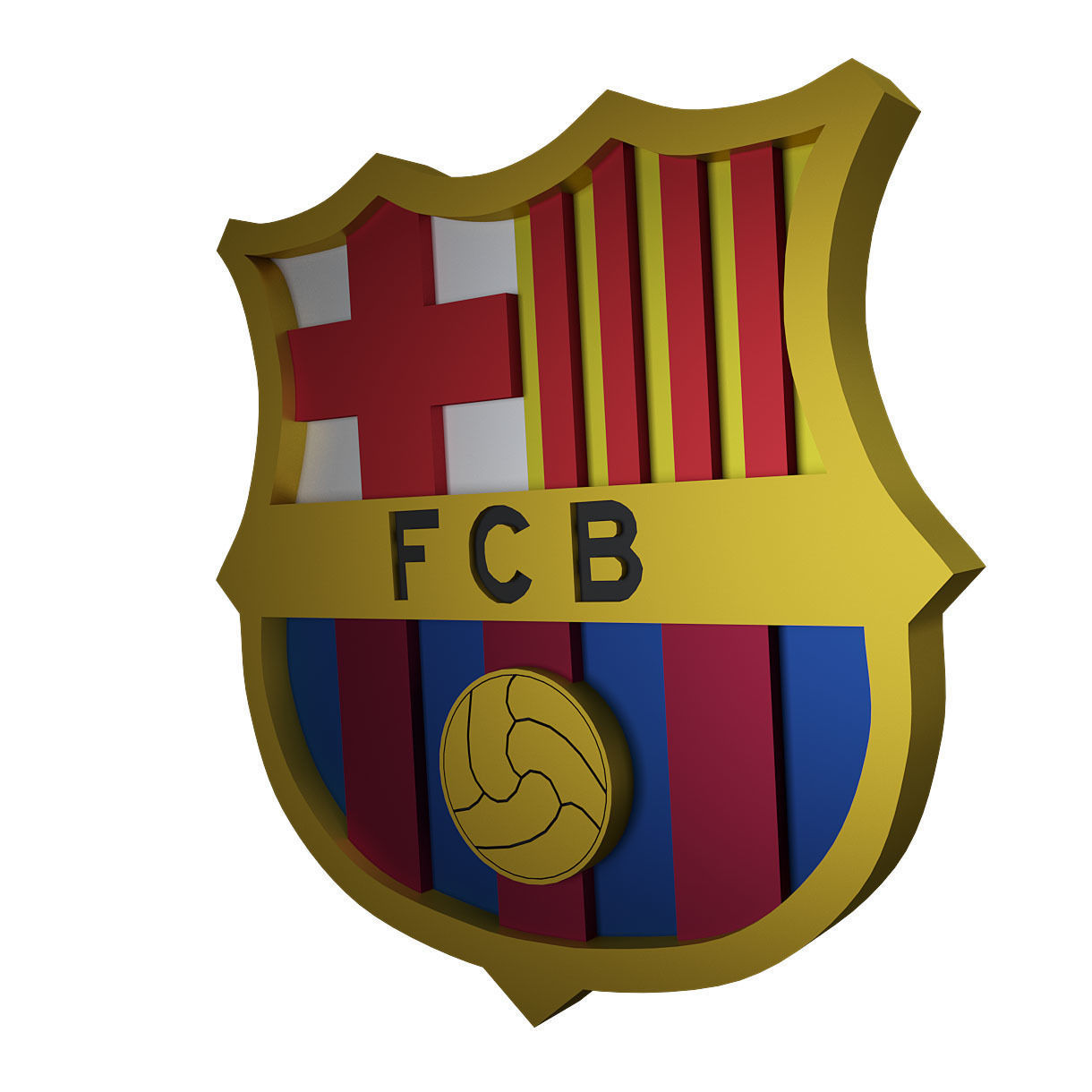 Logo FC Barselona 3D print model_1