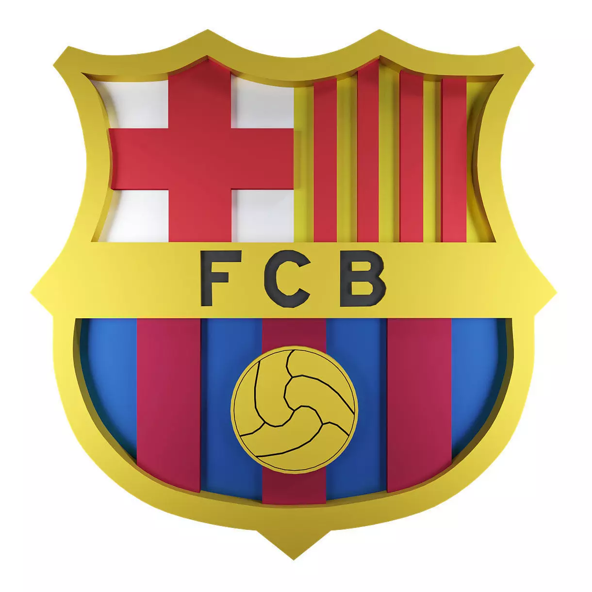 Logo FC Barselona 3D print model_0