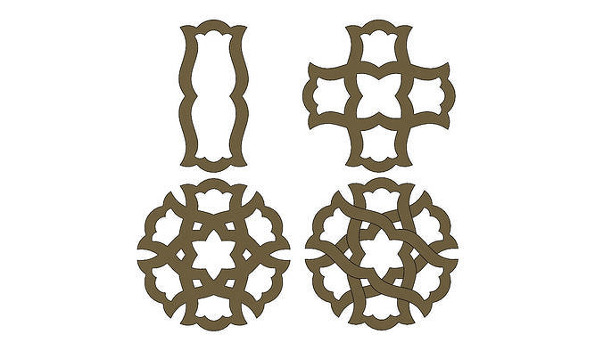 Arabian pattern pendants earrings or charms 3D print model