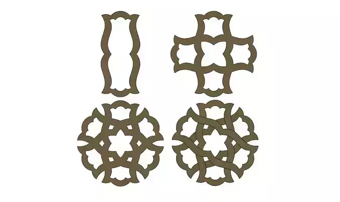 Arabian pattern pendants earrings or charms 3D print model