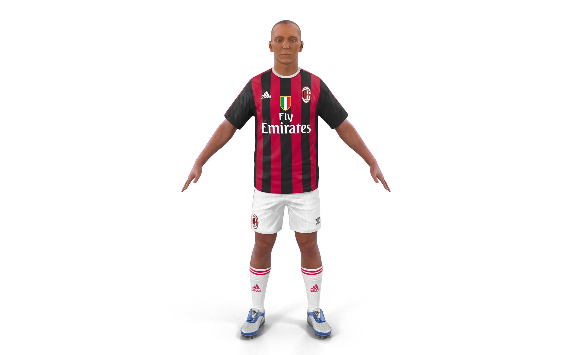 Soccer Player Milan 3D model_1