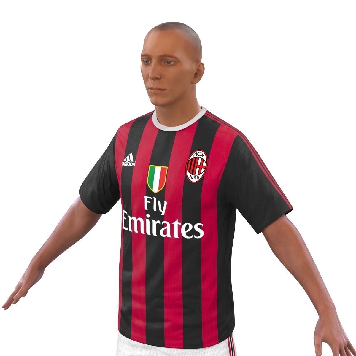Soccer Player Milan 3D model_11