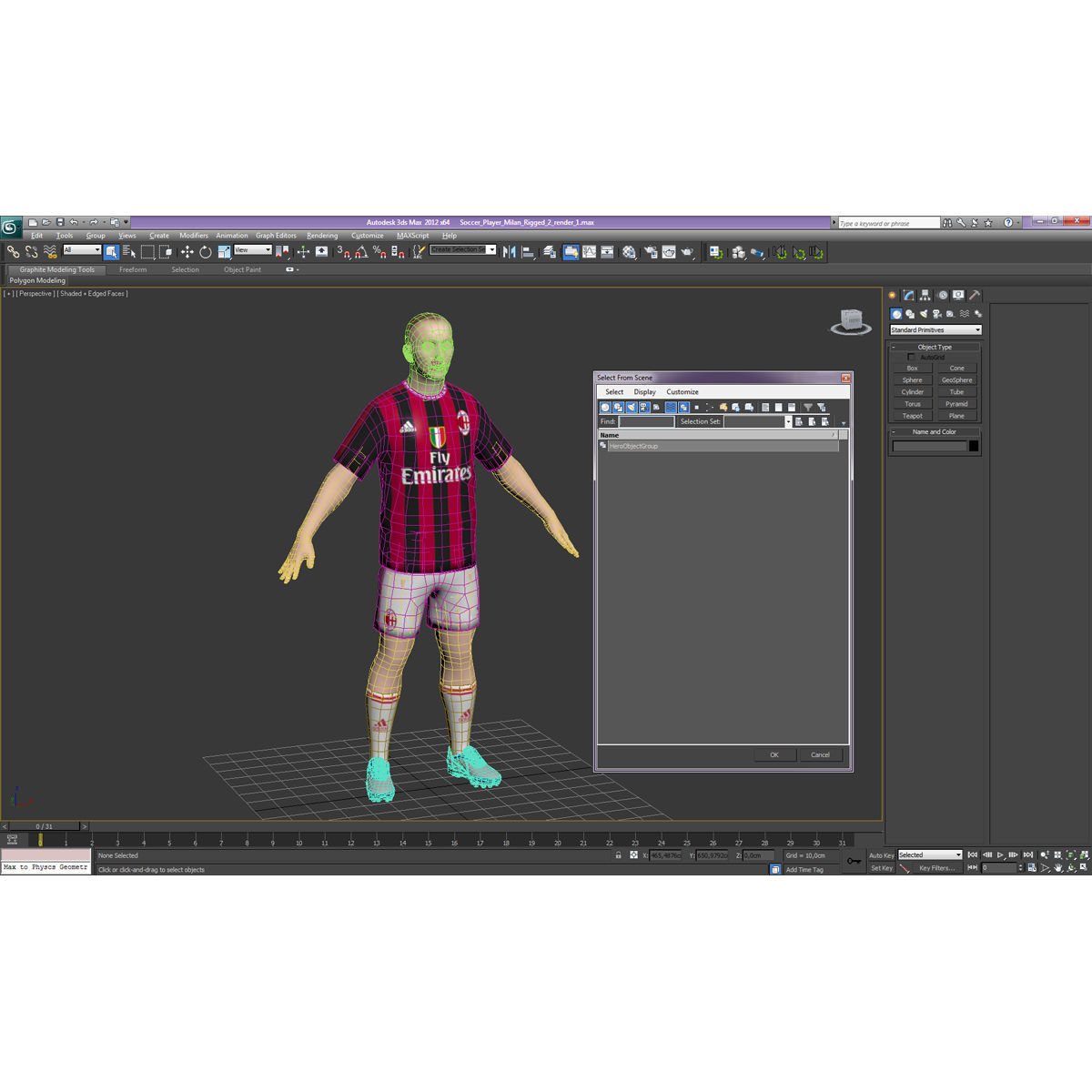 Soccer Player Milan 3D model_30