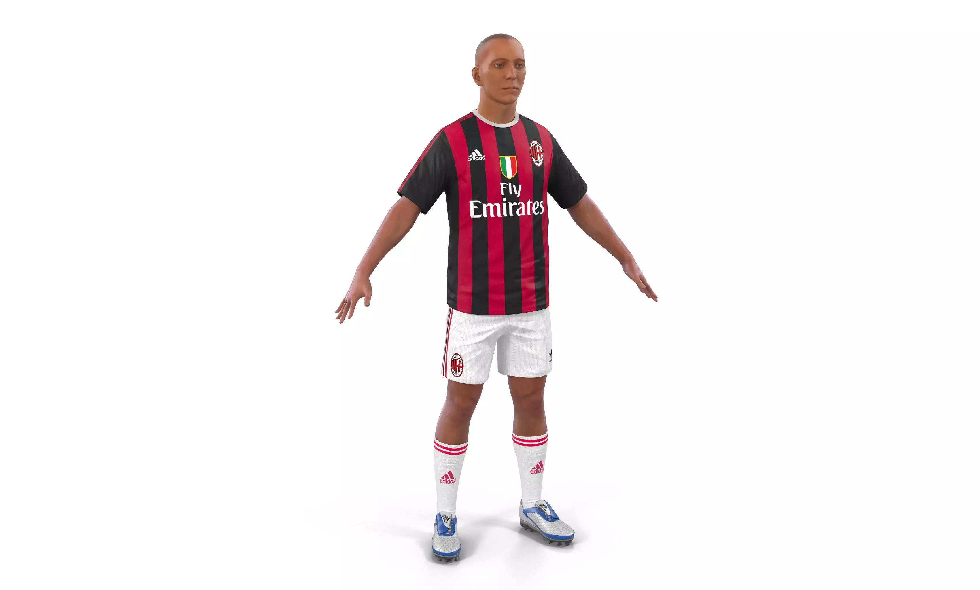 Soccer Player Milan 3D model_0