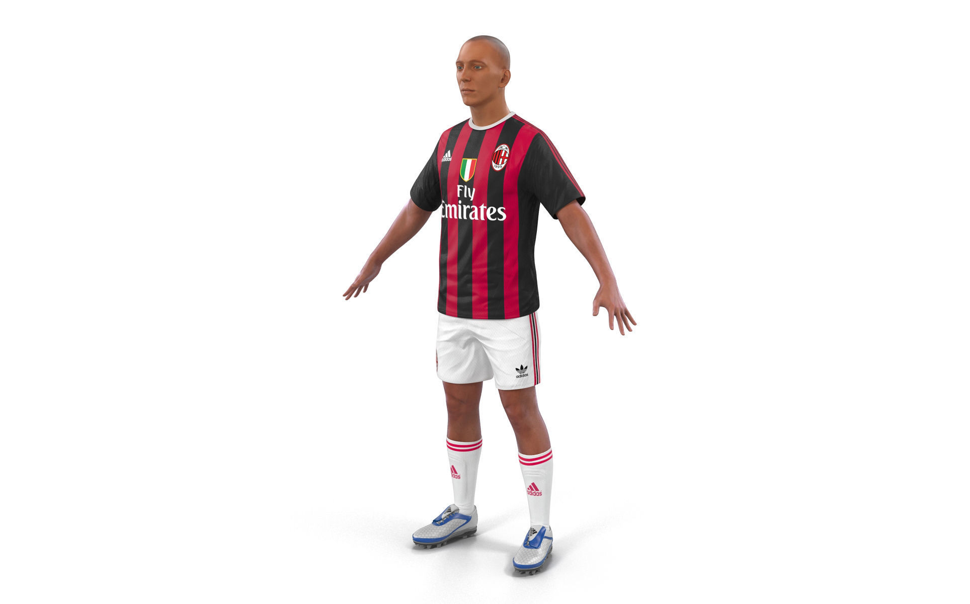 Soccer Player Milan 3D model_7