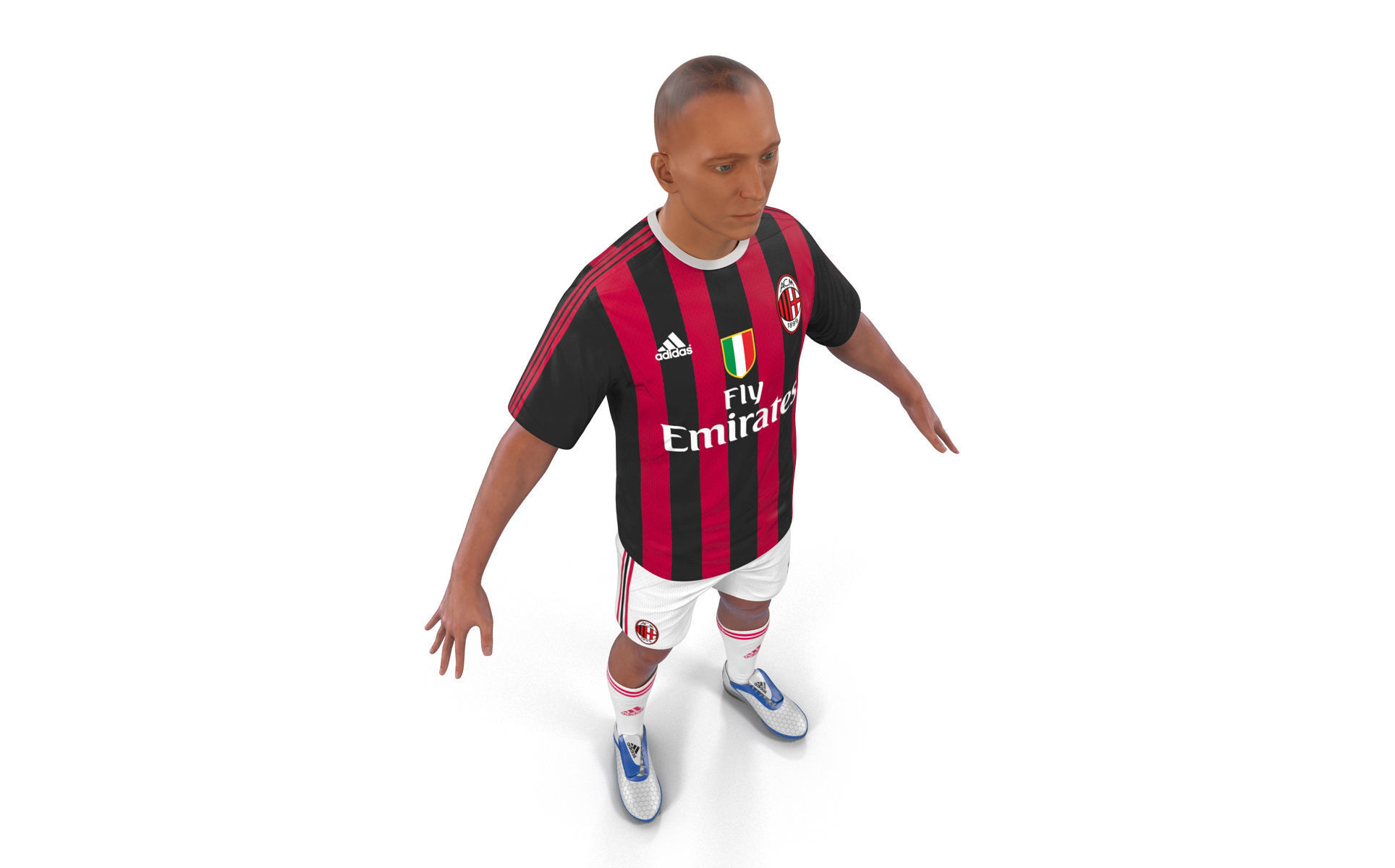 Soccer Player Milan 3D model_10