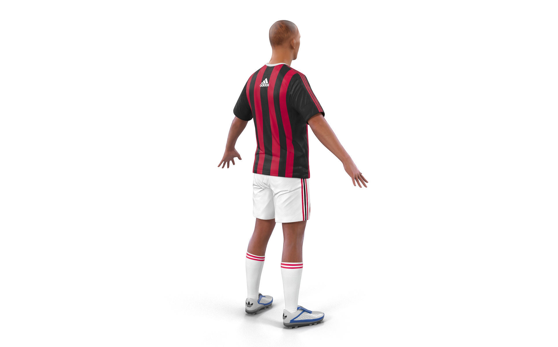 Soccer Player Milan 3D model_3