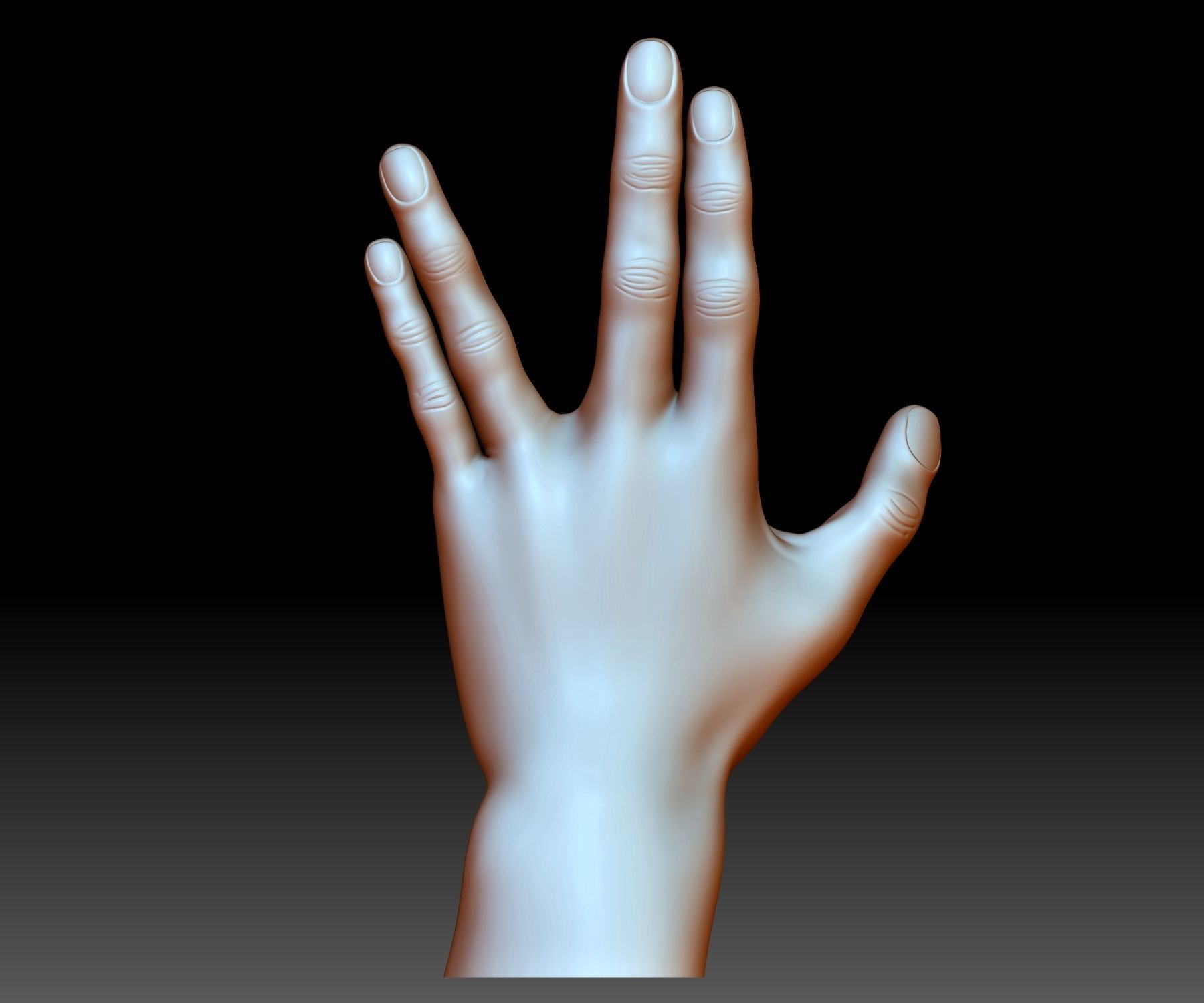Vulcan salute Star Trek hand gesture 3D printable 3D print model_7