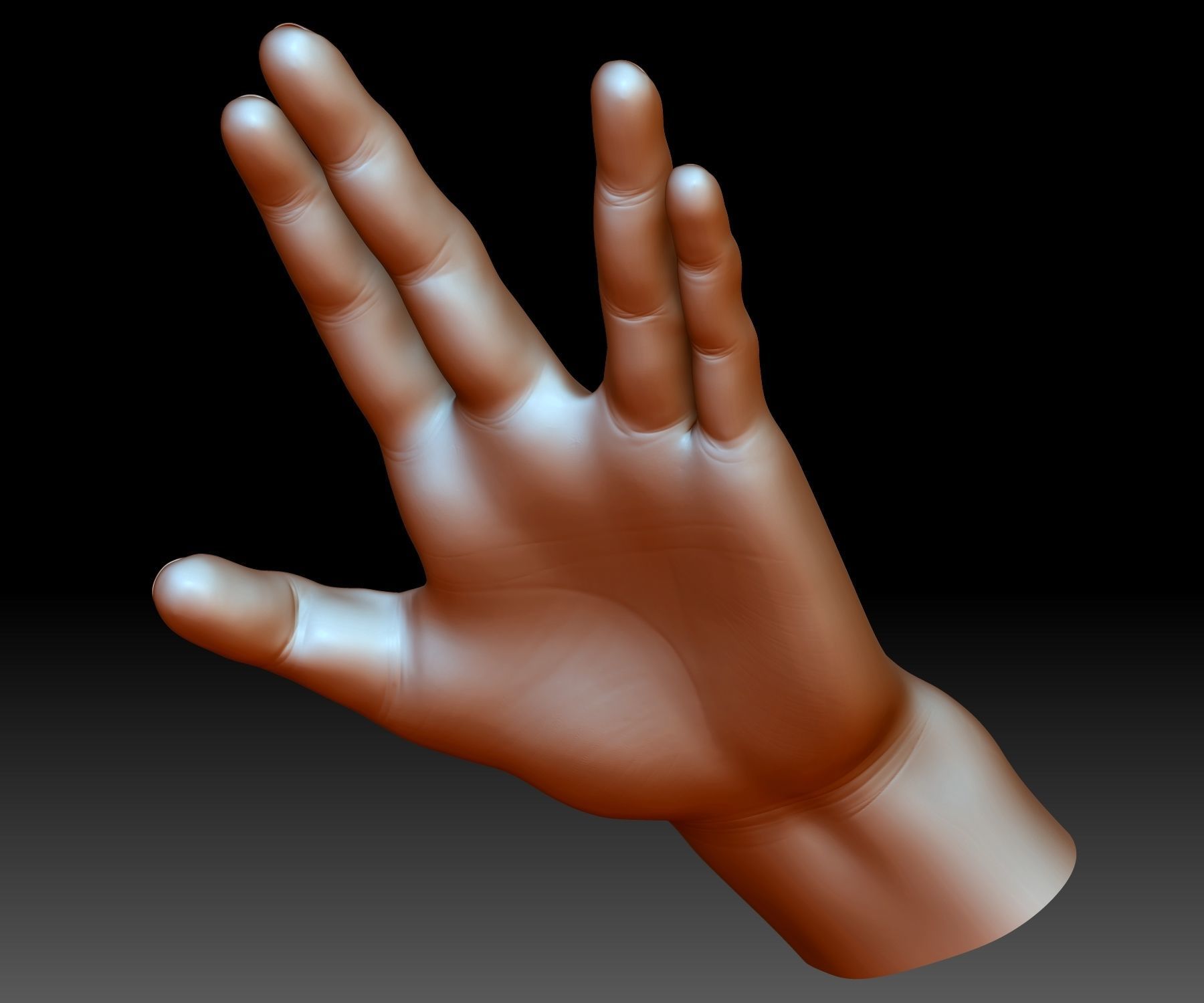 Vulcan salute Star Trek hand gesture 3D printable 3D print model_9
