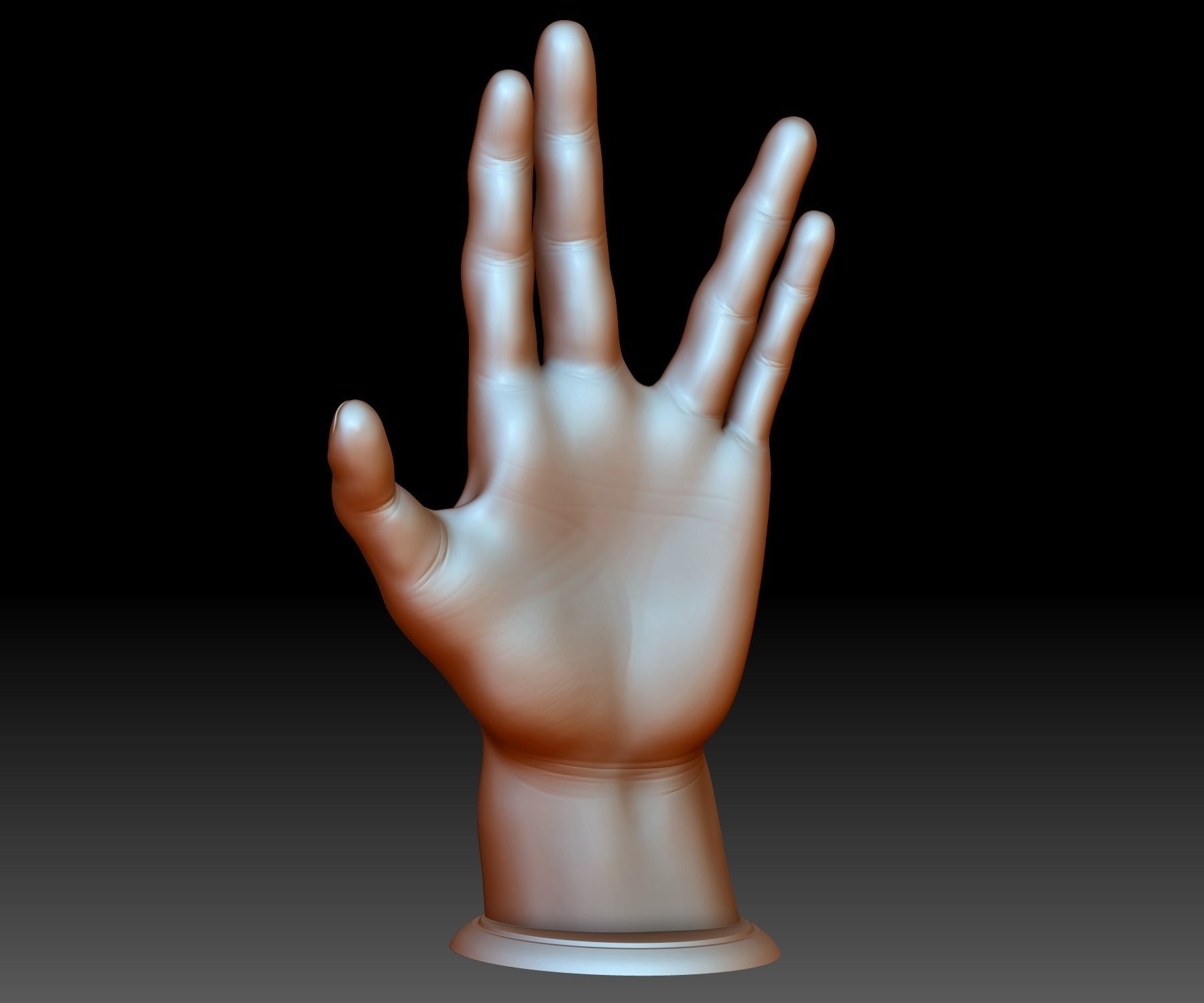 Vulcan salute Star Trek hand gesture 3D printable 3D print model_3