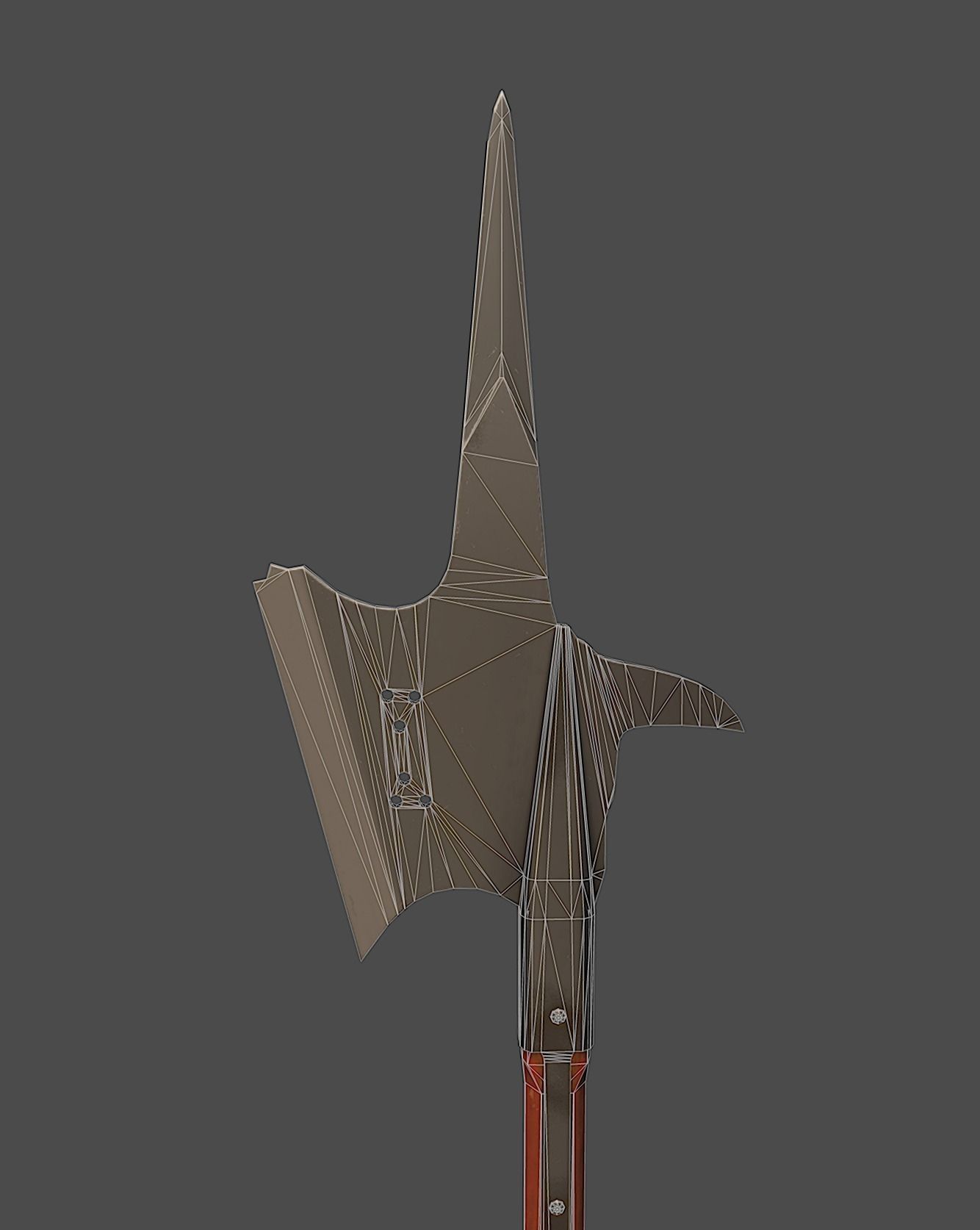  Halberd Polearm Low-poly 3D model_3