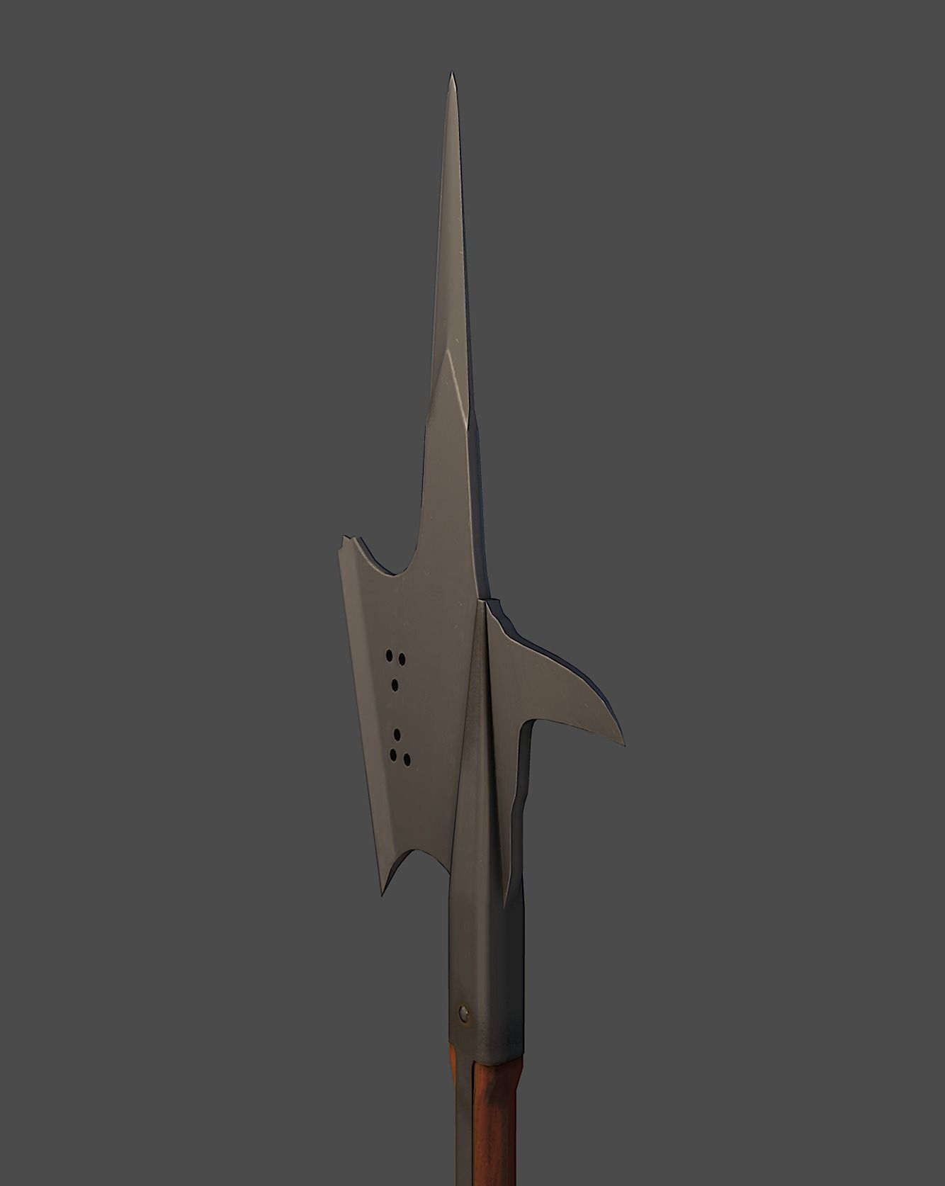  Halberd Polearm Low-poly 3D model_4