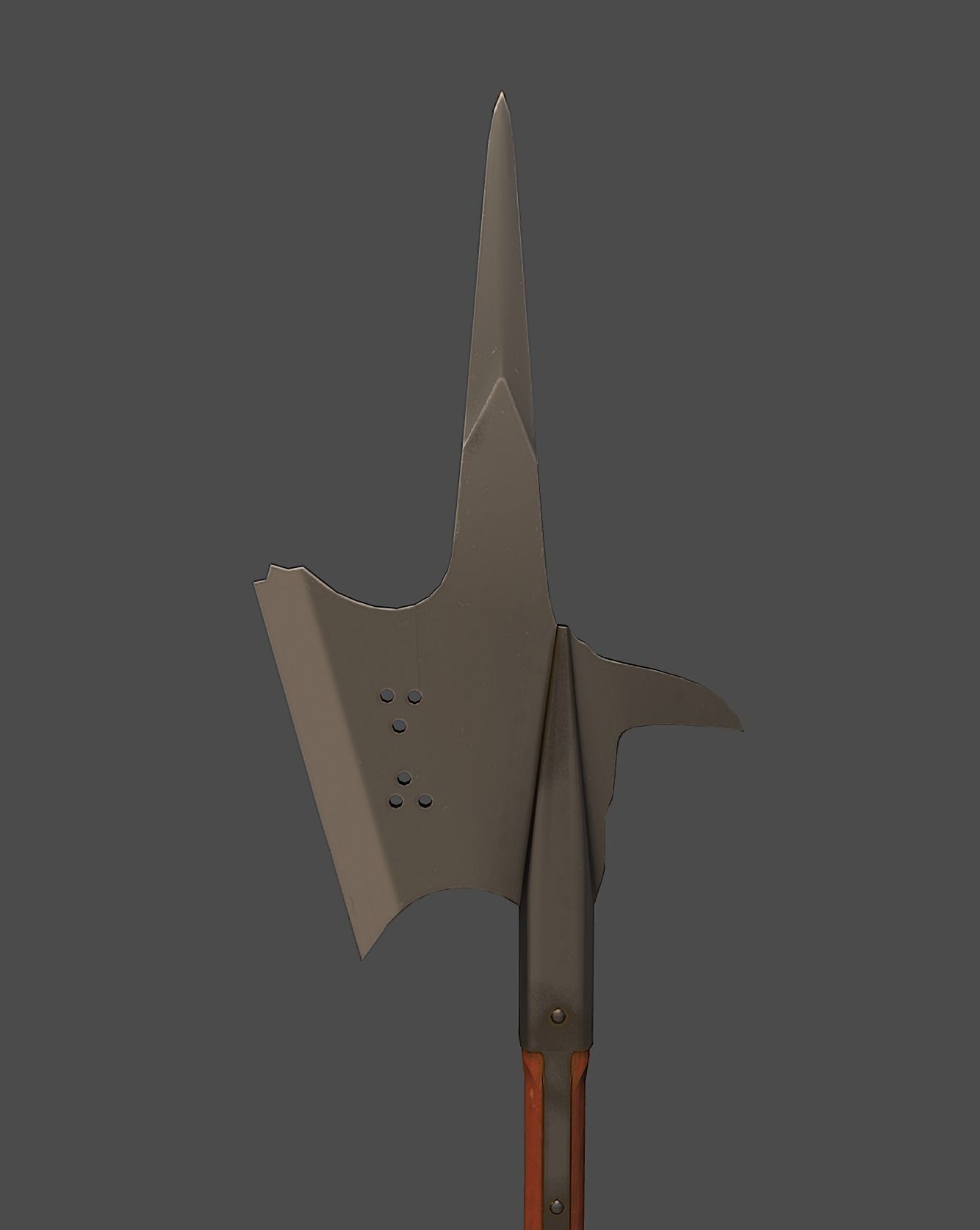  Halberd Polearm Low-poly 3D model_2