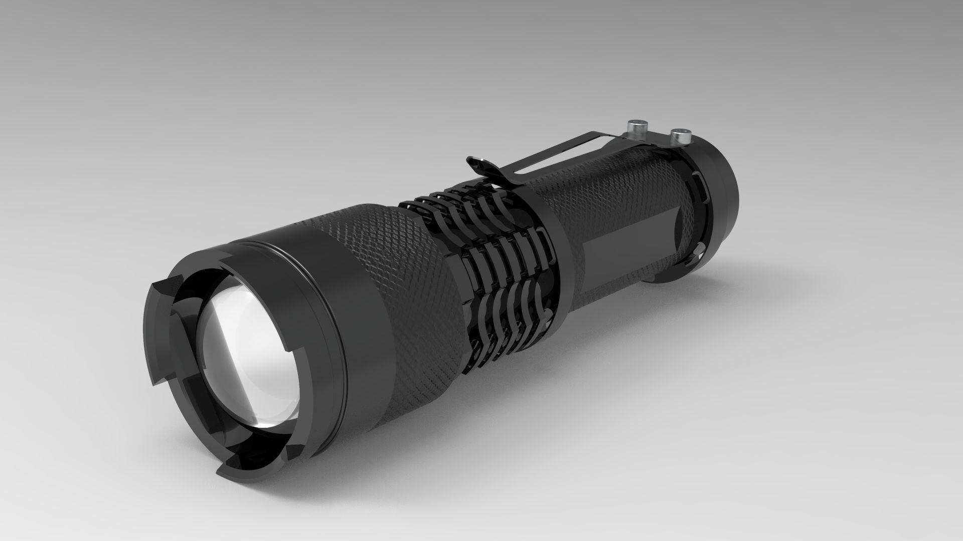 Flashlight with lens 3D model_3