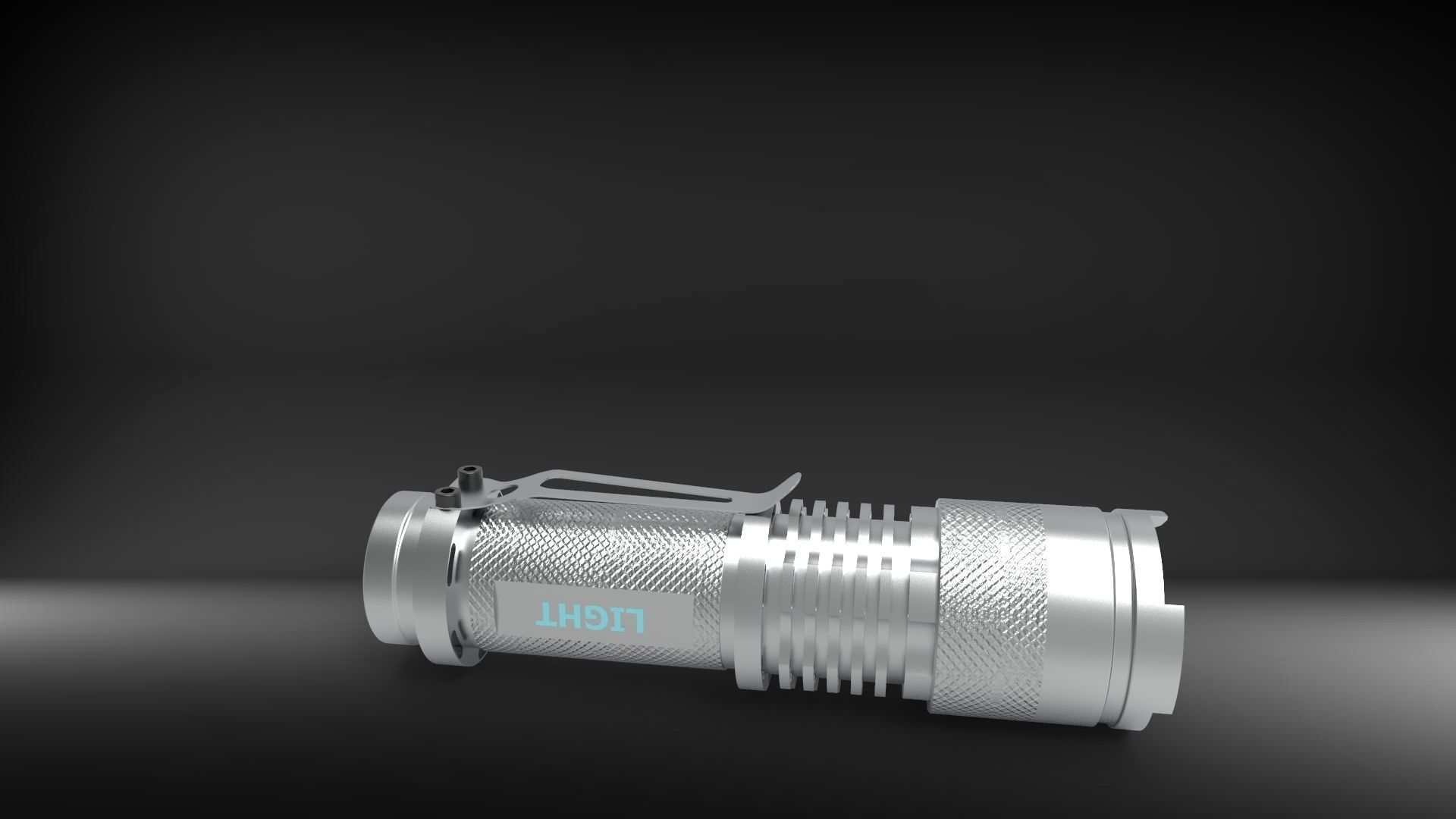Flashlight with lens 3D model_10
