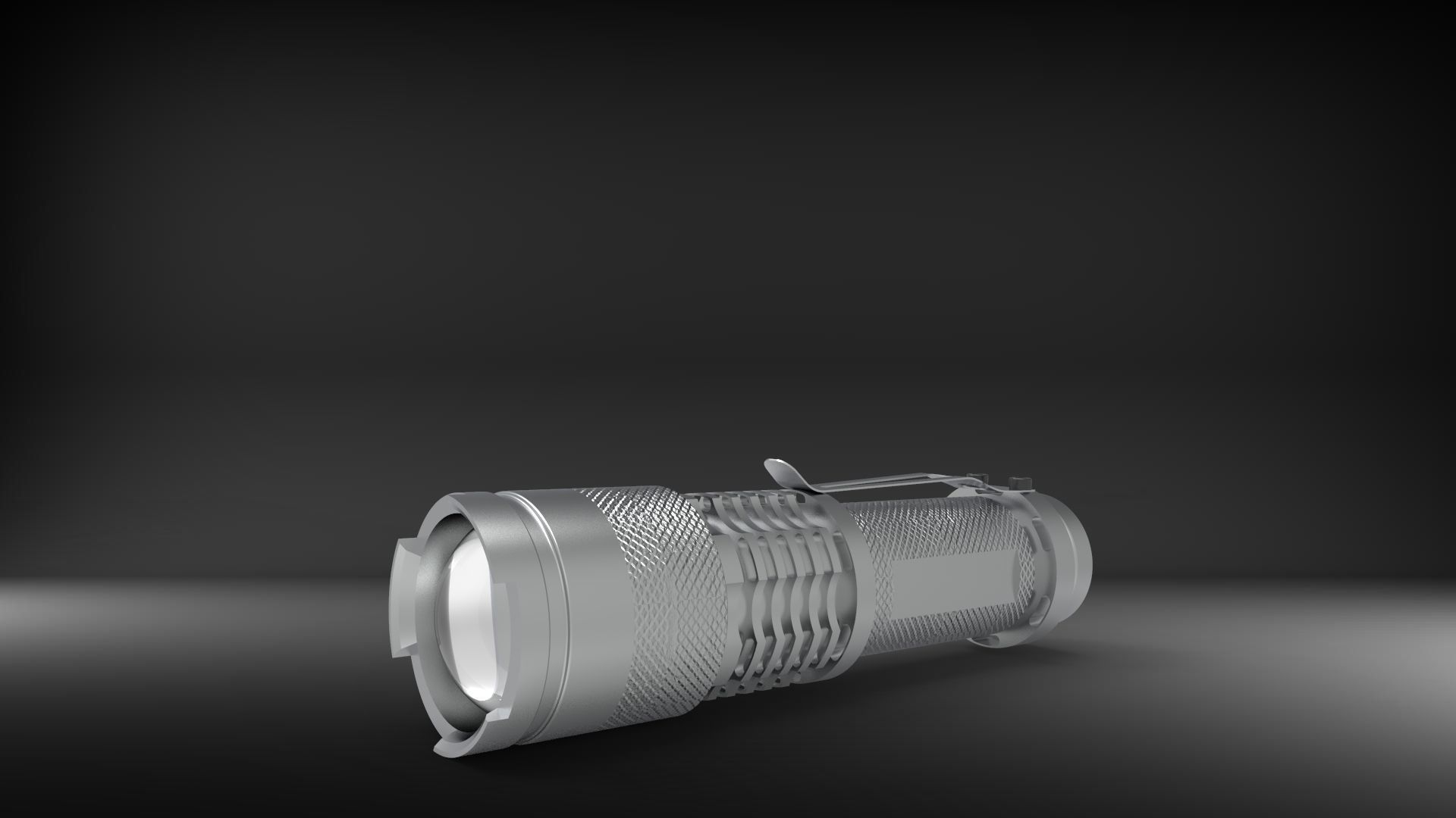 Flashlight with lens 3D model_8