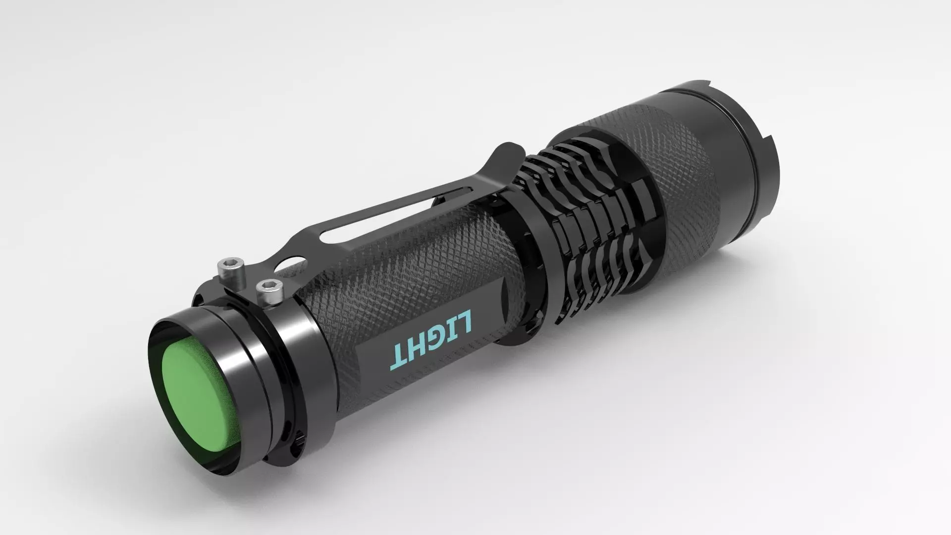 Flashlight with lens 3D model_0